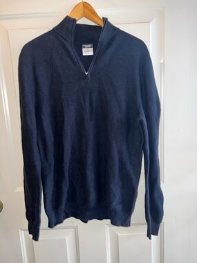 Chanel Uniform Half-Zip Navy Men's Sweater